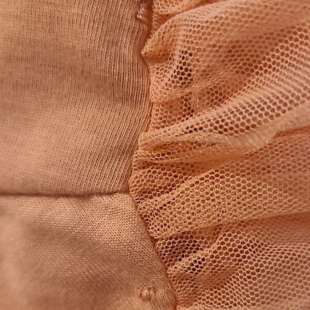 Alice + Olivia Blush Pink Rylan Tulle Sleeve T-shirt Fairy Top 100% Cotton - Picture 16 of 16